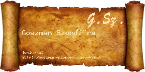 Goszman Szonóra névjegykártya